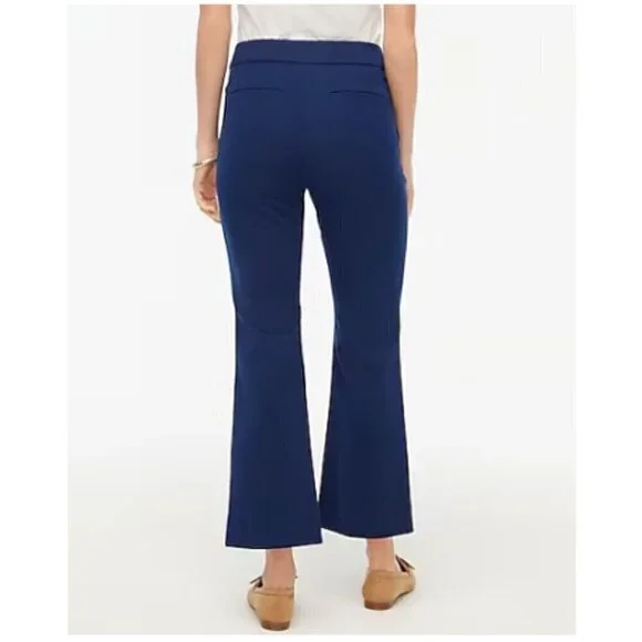 J. Crew Kelsey Flare Cropped Stretch Trouser Pants Navy Size 0/XS NWT - Picture 2 of 9